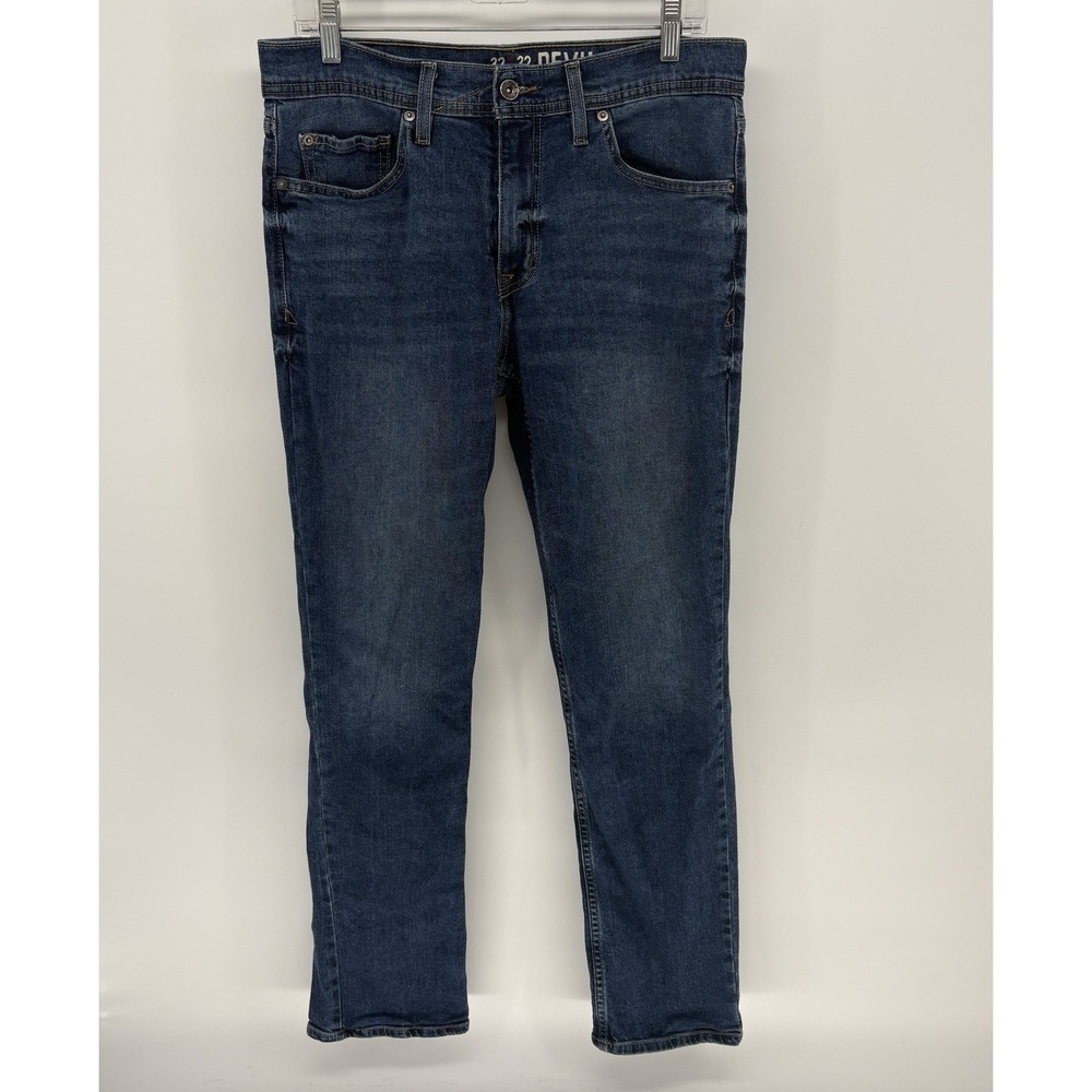 Devil-Dog Jeans Mens 32X32 Blue Athletic Slim Straight Stretch Denim